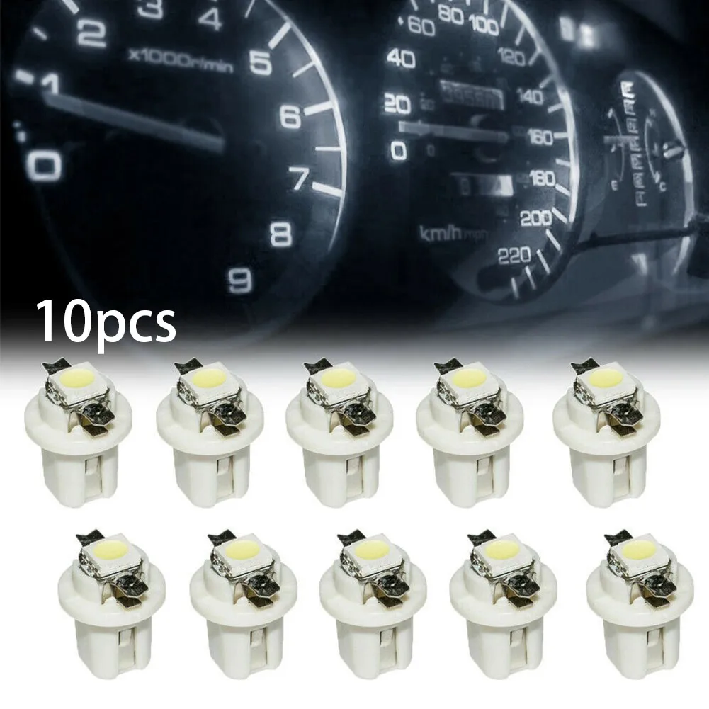 

10 шт., автомобильные лампы T5 B8.5D 5050 SMD DC 12 В 6000K