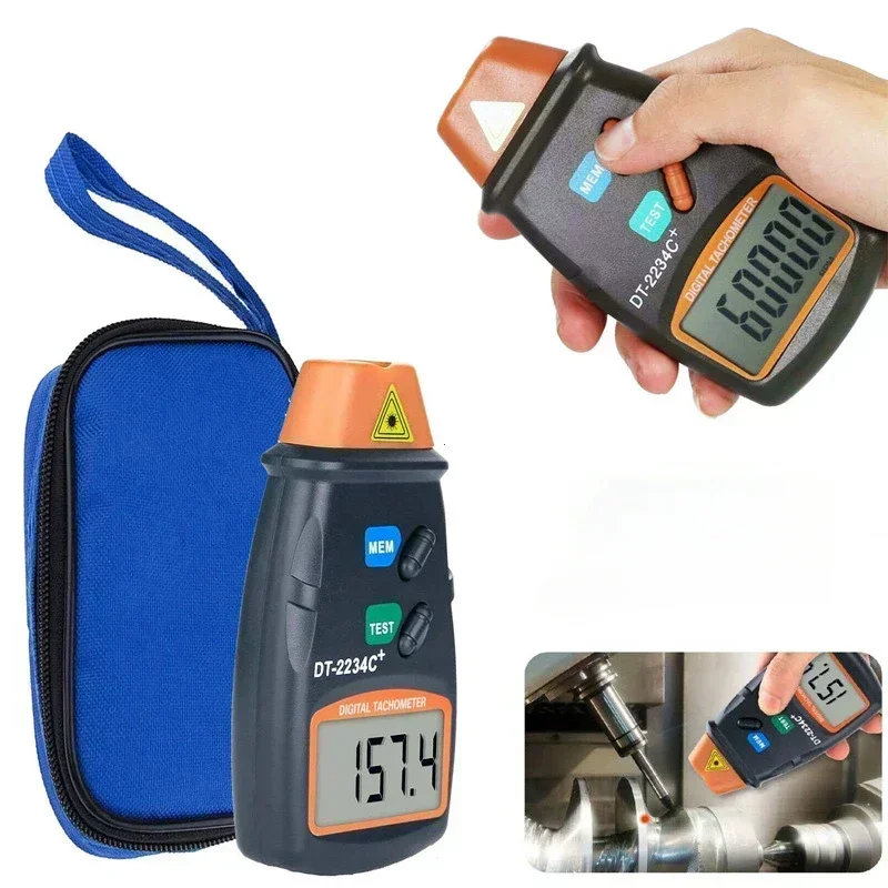 Dt2234C Digital Laser Tachometer Rpm Meter Non-Contact 2.5RPM-99999RPM Lcd Display Speed Meter Dt2234C Tester Speed 1Pcs engine tachometer tachometer gauge tachometer meter