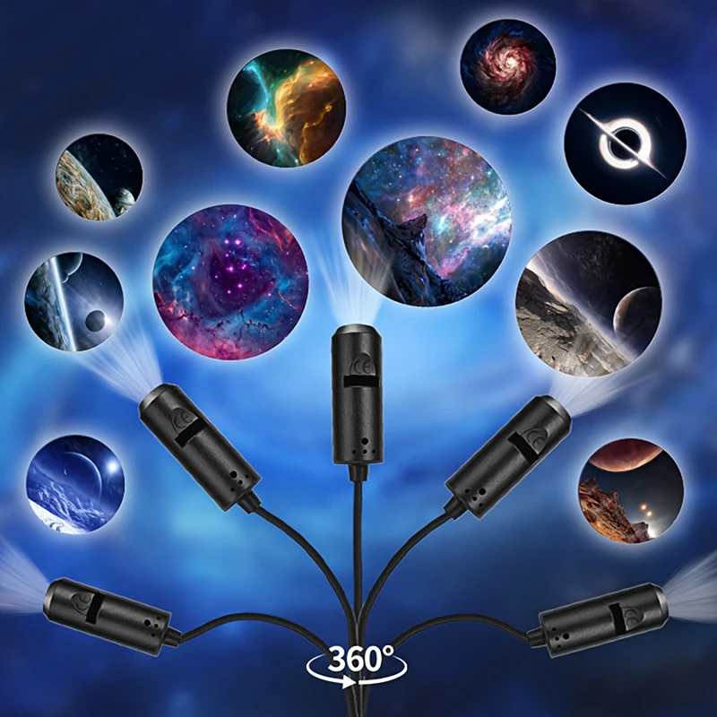 [신제품] 새로운 LED 갤럭시 프로젝션 라이트 1등+10개 사진 변경, LED 갤럭시 프로젝터, 별이 빛나는 하늘 조명 야간 조명