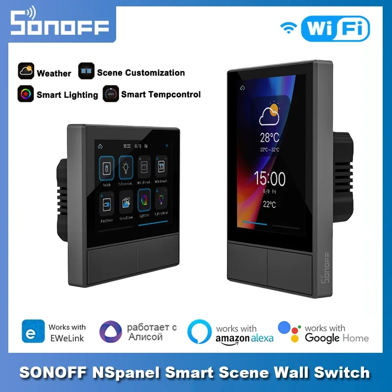 Sonoff Nspanel Smart Scene Wall Switch Eu Us Home Automation Wifi Touch Screen Termostato Smart Switch Pannello Hmi Per Smart Home