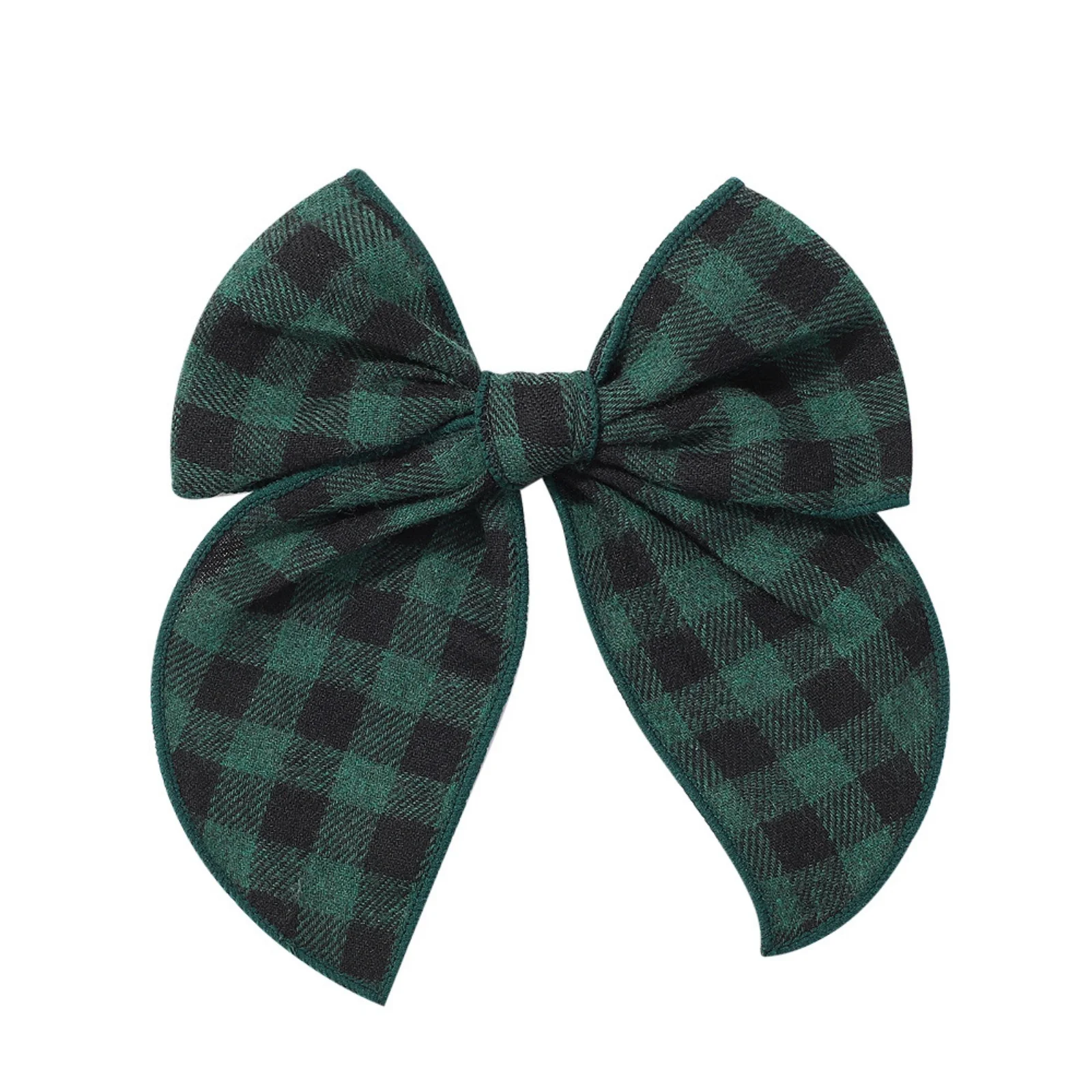 1PC Christmas Plaid Bow Hair Clips Set for Girls, Festive Hair Accessories, Cute Checkered Bows, Perfect for Holiday Hairstyles