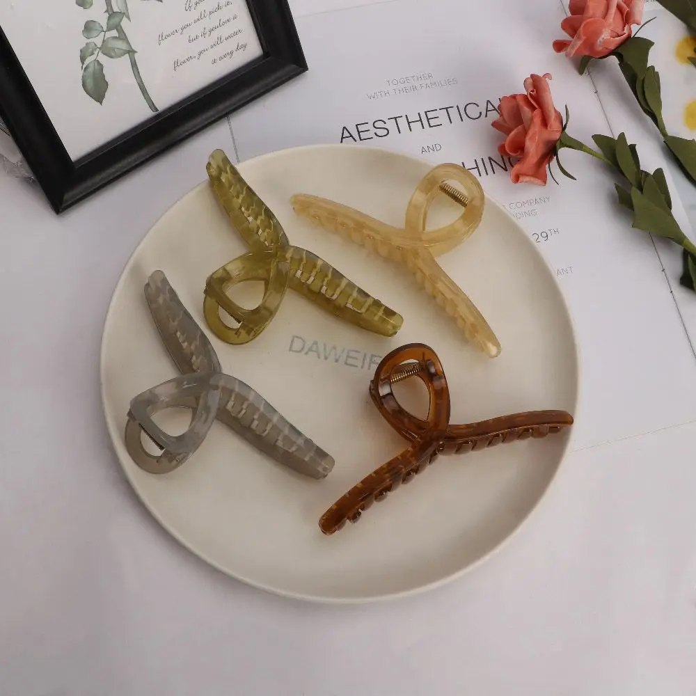 

Transparent Sweet Hair Accessories Headwear For Girls Hairgrip Cross Korean Hair Crabs Ponytail Holder Women Hair Claws