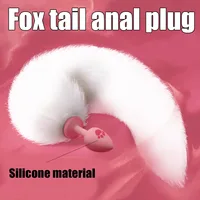 Fuchsschwanz-Analplug – weiches Silikonmaterial, flauschiger weißer Schwanz, sexy Spielzeug für Erwachsene für Rollenspiele und Fantasie