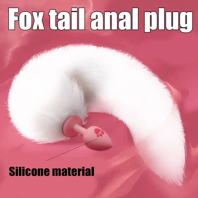 Fuchsschwanz-Analplug – weiches Silikonmaterial, flauschiger weißer Schwanz, sexy Spielzeug für Erwachsene für Rollenspiele und Fantasie
