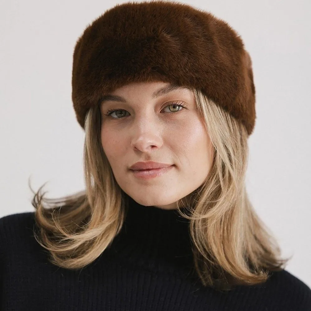 Fashion Wide Design Fluffy Headband Solid Color Elastic Hairbands Soft Imitation Fur Ear Warmer Headbands Daily Wear