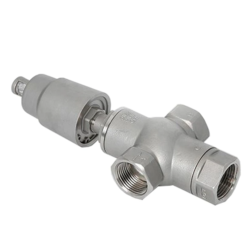 Dn40 Valvola A Sede Pneumatica A 3 Vie 16Bar Attuatore Pneumatico Normalmente Chiuso Valvole A Sede Angolare Per Gasolio A Vapore