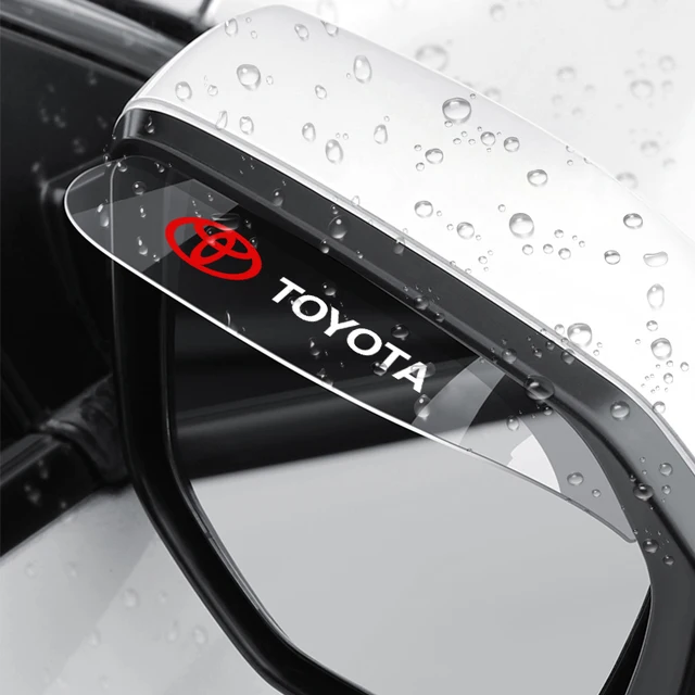 2Pcs PVC Car Rear View Mirror Sticker Rain Eyebrow Auto Side Mirror RainProof Cover For Toyota Camry Chr Corolla Rav4 Highlander