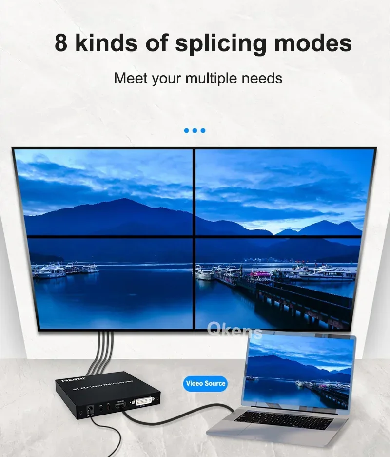 HDMI Video Wall Controller 2x2 DVI Video Wall 4 TV Splicer 1080P 1x2 1x4 1x3 2x1 3x1 4x1 Multi Monitor Screen Splicing Processor