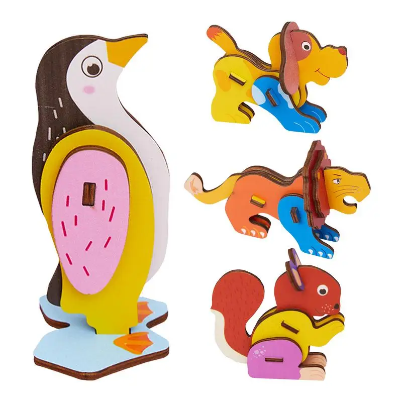 

Toddler Squirrel Puzzles Wooden Puzzle Educational Toys 3D Animal Puzzle Montessori Wooden Toddler Toys For Children Gift