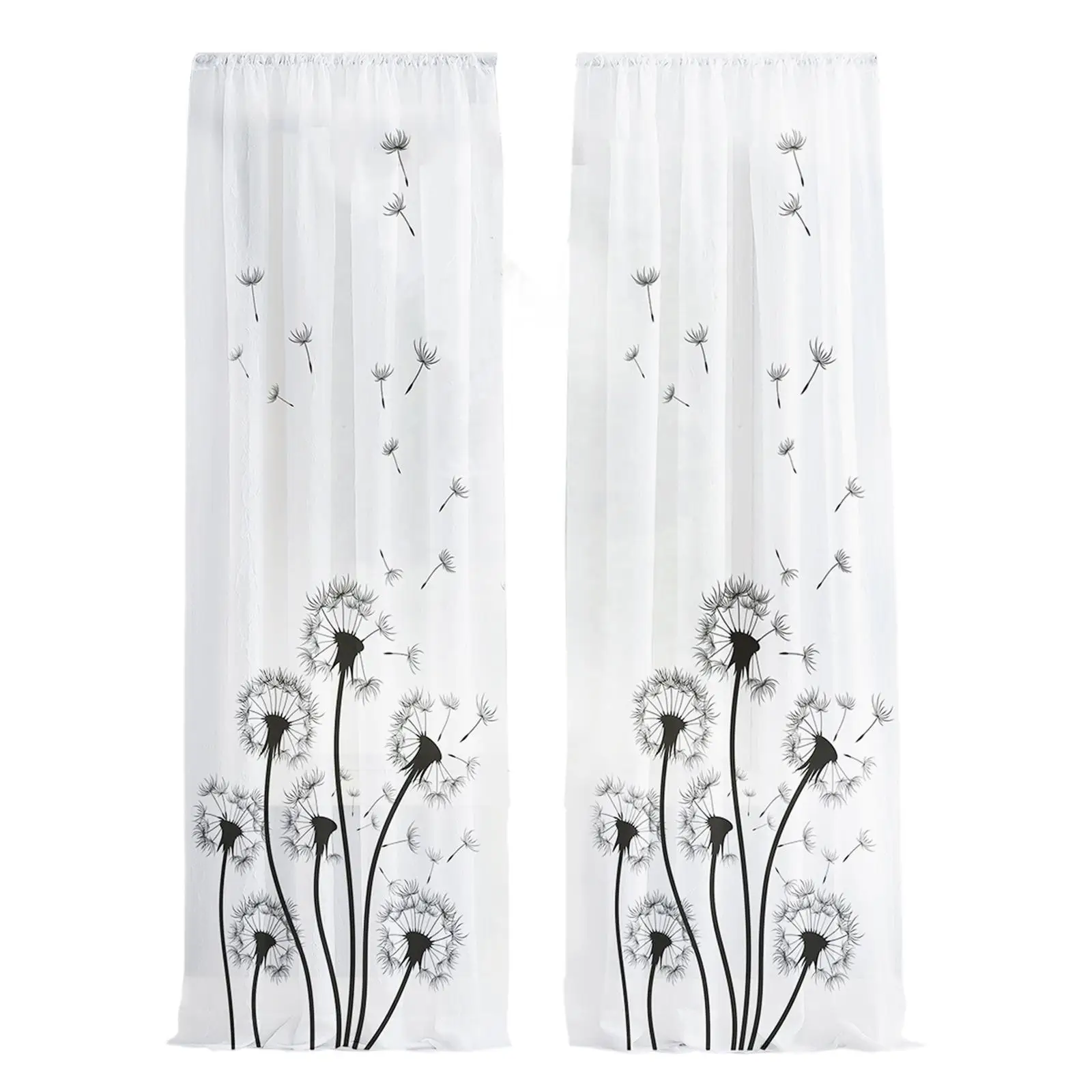 2 Pieces Window Curtains Breathable Accessory Filtering Window Curtains Gauze