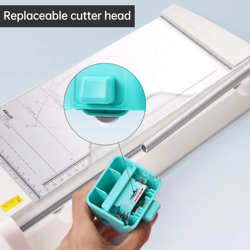 【New】KWTRIO Paper Cutter 450mm/300mm Width Paper Trimmer Multi Purpose with 4 Cutting Heads Straight Lines/ Curves/ Dotted Lines