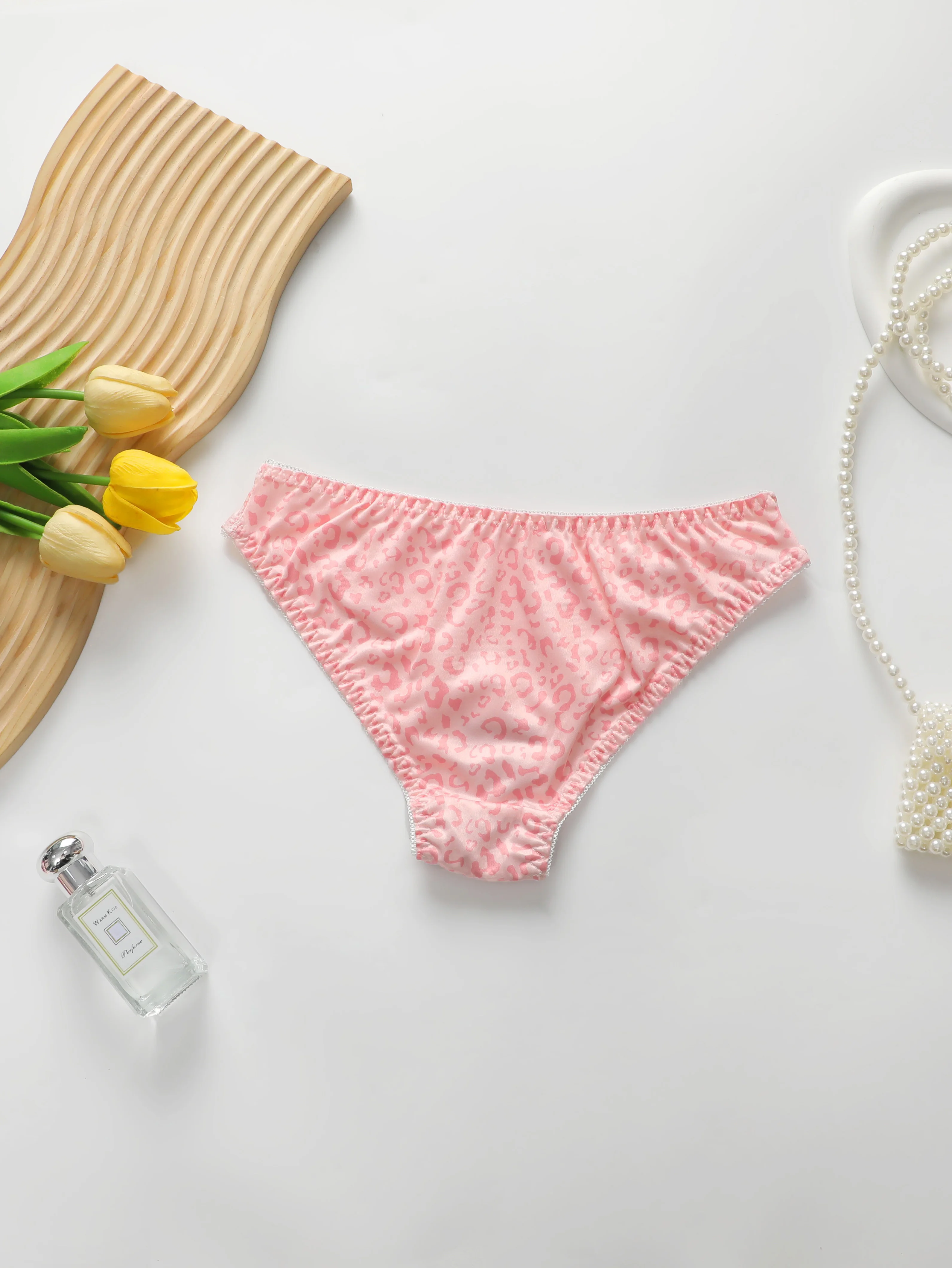 Ensemble de Lingerie Sexy pour femmes, imprimé léopard rose, anneau en acier, soutien-gorge Push Up et ensemble de sous-vêtements, A2135