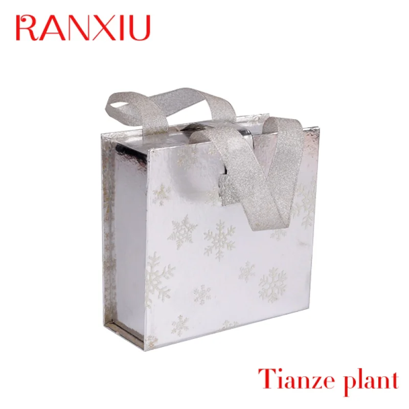 Custom Metalized Silver Paper Packaging Box With Handle Exquisite Fold Gift Box For Candle new 2 kids tricycle twins baby bicycle toys for children kids toys double seat tricycle tandem trike with fold pedal juguetes