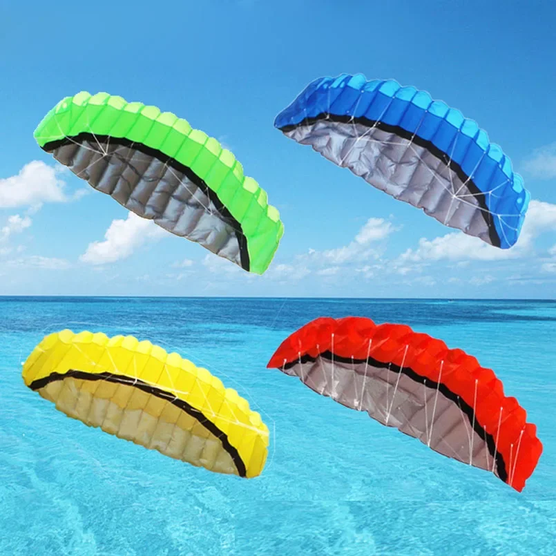 2.5m Dual Line Stunt Power Parachute Kite Soft Kite Parafoil Kitesurf Fly Outdoor Beach Fun Sports Kiteboard Beginner Toys 2