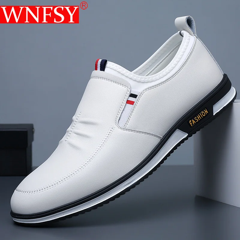 

Wnfsy Men Casual Shoes Autumn Soft-soled Leather Shoes Fashion Large Size Loafers Business Formal Shoes Men Anti-slip Sneakers