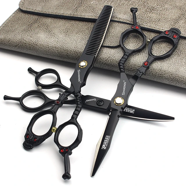 New Design With Demon Skull Of Hairdressing Scissors Set Cutting Scissors  And Thinning Scissors Made In Taiwan With 440c Steels - Hair Scissors -  AliExpress