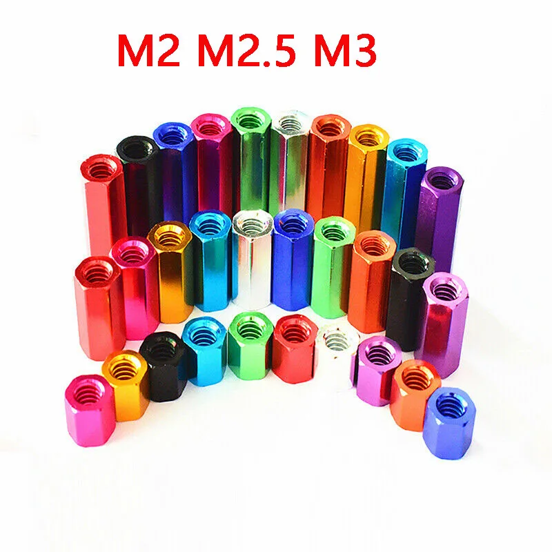 5PCS-M2-M2-5-M3-Spacing-Screws-Nuts-Hex-Standoff-Spacer-Column-Flat ...