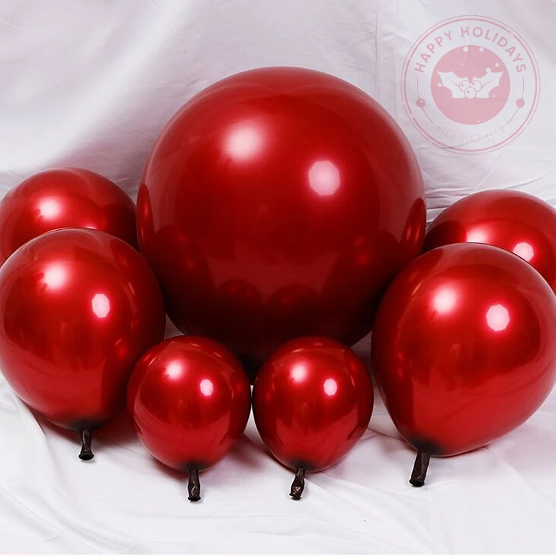 10/20 stücke Doppel Schicht Luftballons Großhandel Neue Rote Latex Ballon Geburtstag Party Dekoration Hochzeit Weihnachten Zimmer Dekor Ballon – Detail 1