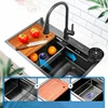 Nano Stainless Steel Kitchen Sink Topmount Large Single-slot  Bowl Wash Basin For Home Fixture With Kitchen Faucet Drain Cup 3