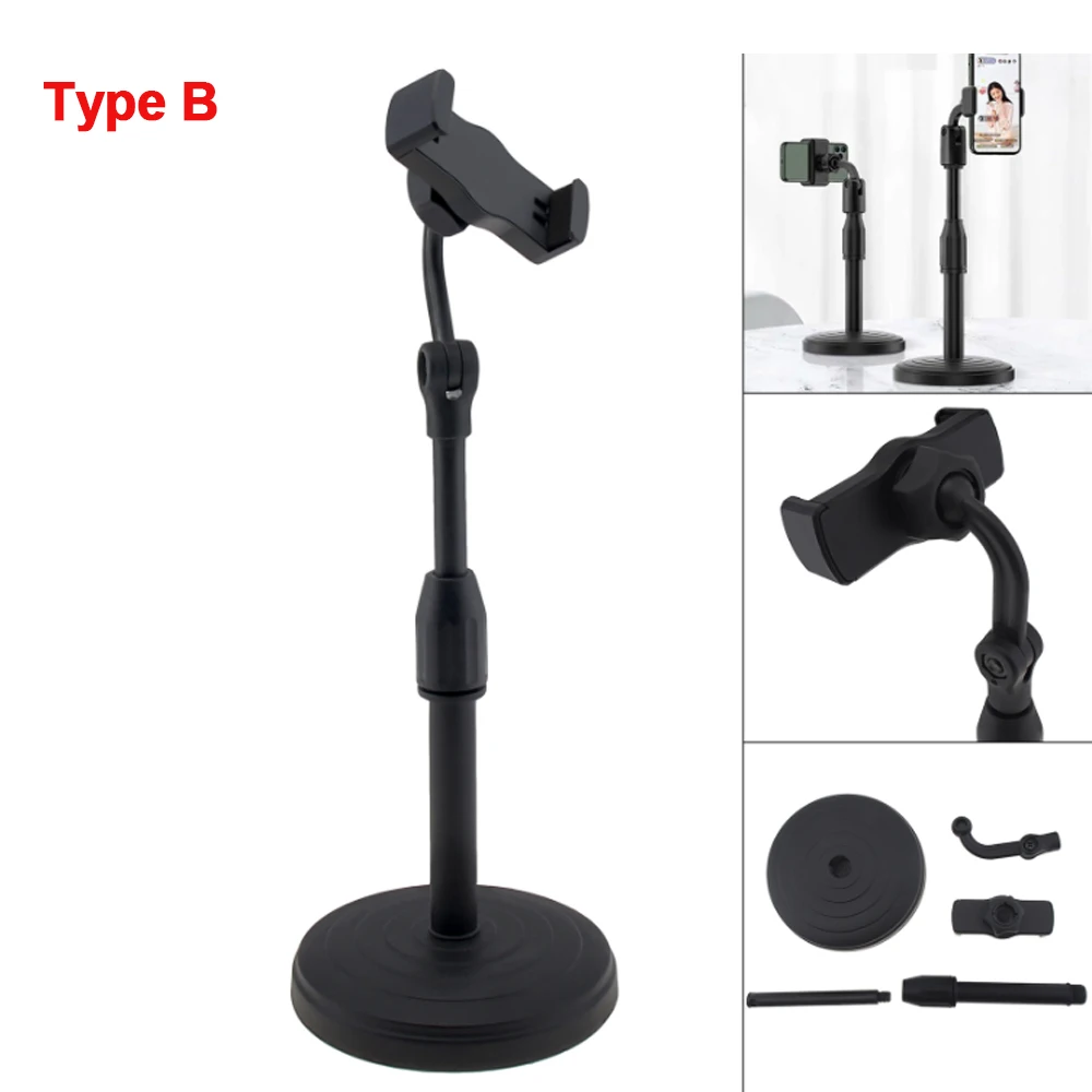 Height-adjustable Microphone Mount Holder Flexible Desktop Tripod Folding Mic Stand