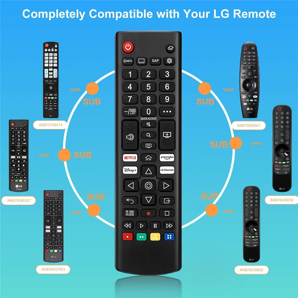 Télécommande De Remplacement Universelle Pour Téléviseurs LG - Compatible Avec Smart TV, Bouton Accès Direct (Sans Programmation)