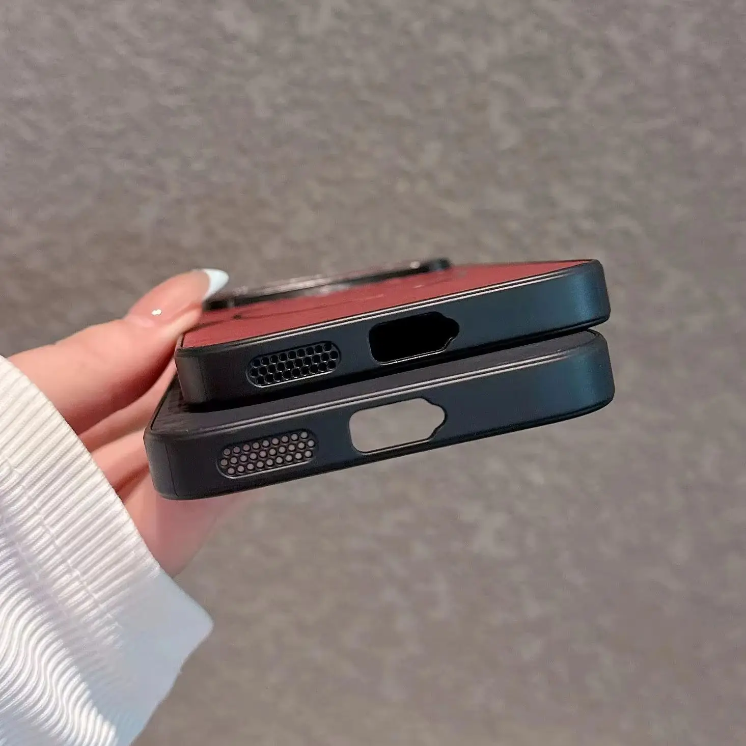 Enhanced Protective Matte Case with Triangle Texture and Magnetic Charging Capability