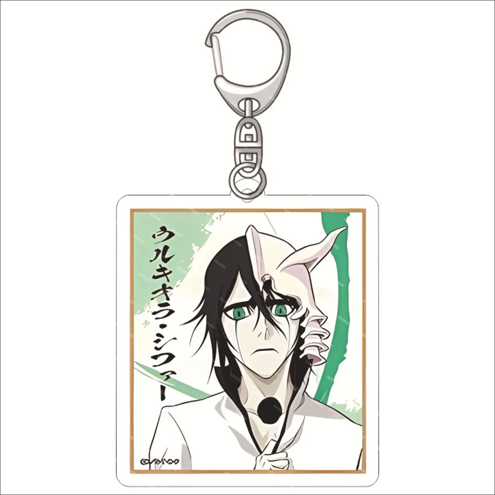Beliebte Anime Bleichmittel die Blut Kriegs führung Acryl Schlüssel bund Kurosaki Ichigo Kuchiki Byakuya Aizen Sousuke Anhänger Schlüssel ring Serie – Detail 2