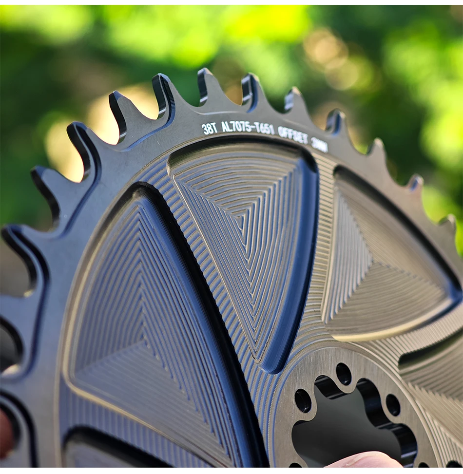 GOLDIX 8-Bolzen-Fahrradkettenblatt, breite und schmale Zähne, AERO-Kettenblatt, CNC-Hohlschneidbearbeitung für SRAM 8-Bolzen-Kurbelgarnitur – Detail 12