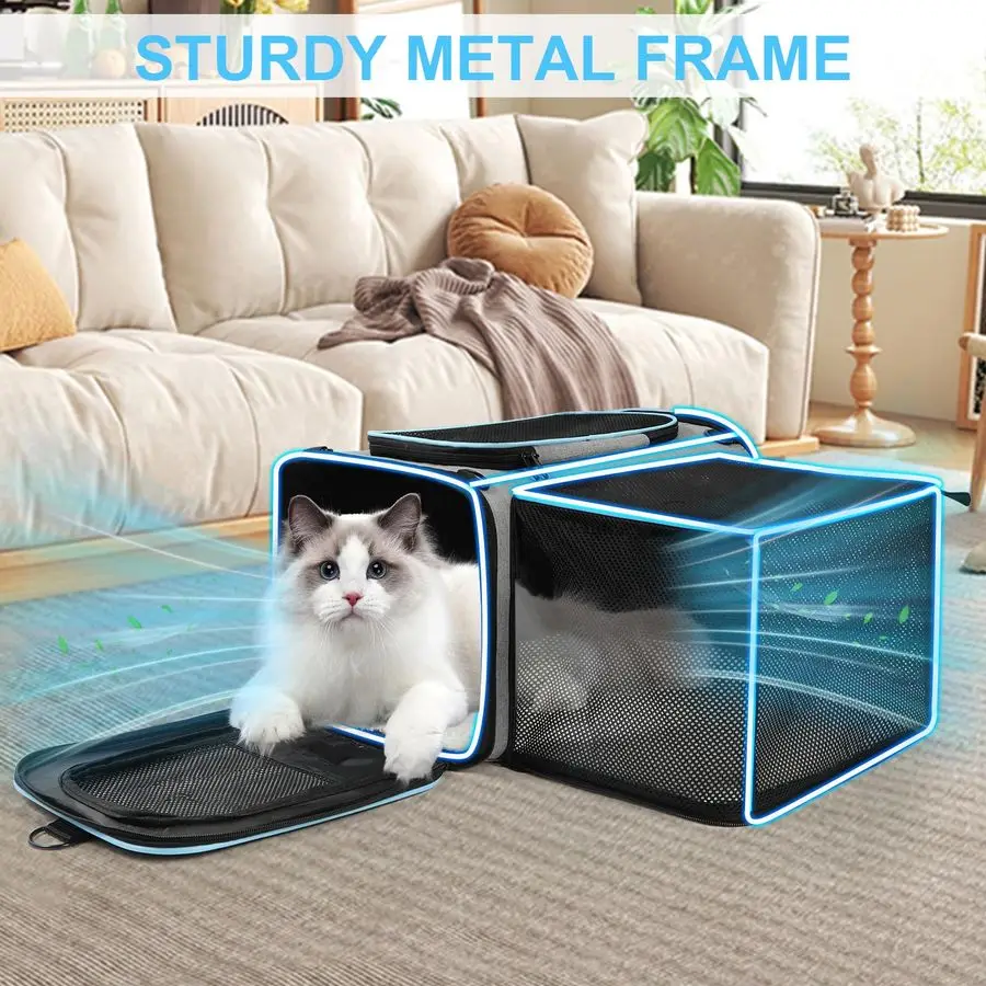 Airline-Approved Expandable Pet Carrier with Wheels – TSA-Approved Cat & Dog Travel Carrier