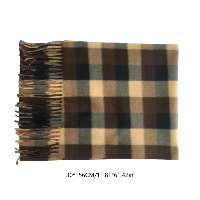Christmas Long Plaids Blanket 160x30cm Oversized Winter Fall Warm Scarf Big Tartan Scarves Wrap Shawl Classical Tassels 3