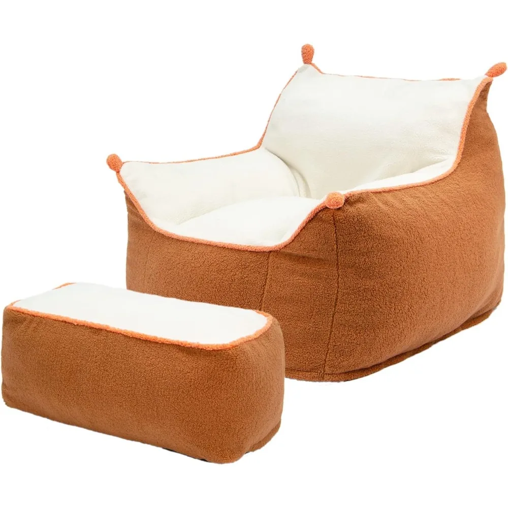 

Кресло мешок большой высокой плотности пенопластовый наполнитель диван с табуретом для ног включает съемный и машинная стирка Чехол