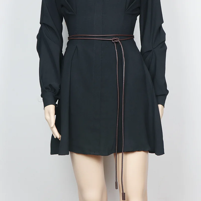 240CM New Female Waist Chain Thin Belt Simple Decoration Tie with Dress Long Waist Rope Knotted Vintage Dresses String Waistband