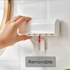 Bathroom Toothbrush Holder Wall Mounted Toothpaste Rack Punch-free Tooth Brush Storage Holder Bathroom Accessories 4