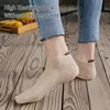 10 Pairs of Women's Spring Autumn Solid Color Matching Simple Trend College Style Ankle Protection Summer Breathable Short Socks 3