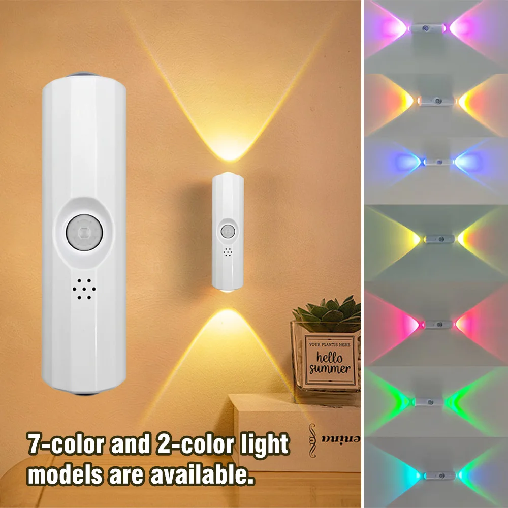 ไฟ LED เซ็นเซอร์ตรวจจับความเคลื่อนไหว, ไฟติดผนังแบบปรับได้แบบชาร์จ USB-C, โคมไฟติดผนังไร้สายสำหรับห้องนอน ห้องโถง ตู้เสื้อผ้า 1