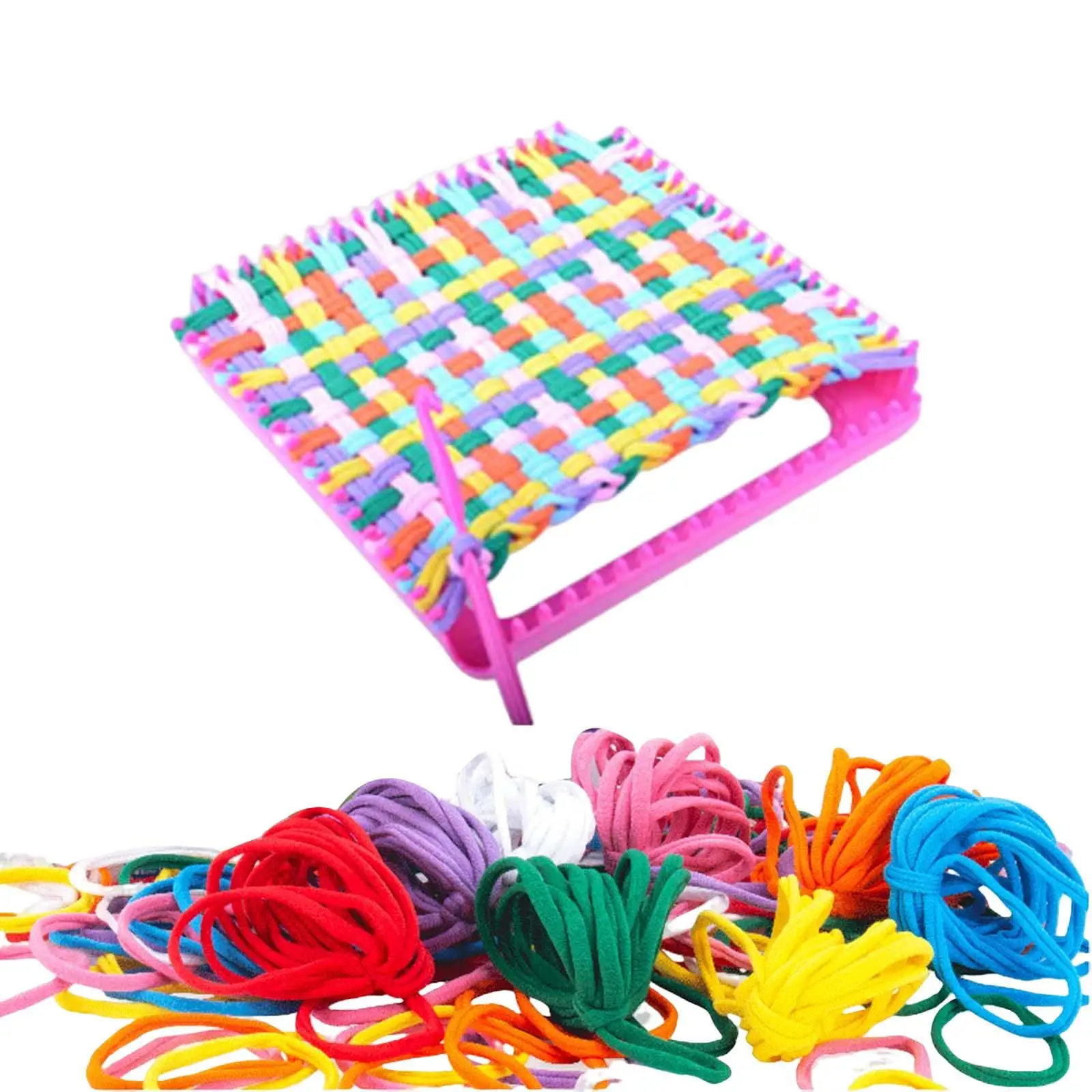 Square Knitting Loom set with Hook Needle Rope Crochet Accessories for Kids