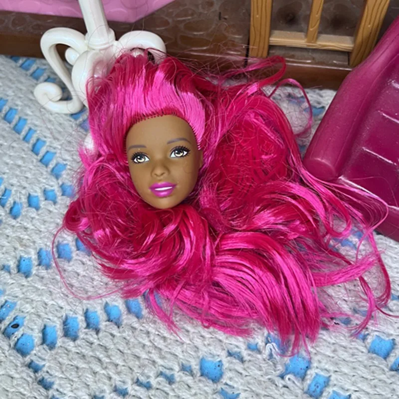 [Second hand products]1 Pieces 30cm Doll's Head Dark Skin 1/6 Doll's Accessories Dress Up Toy 3