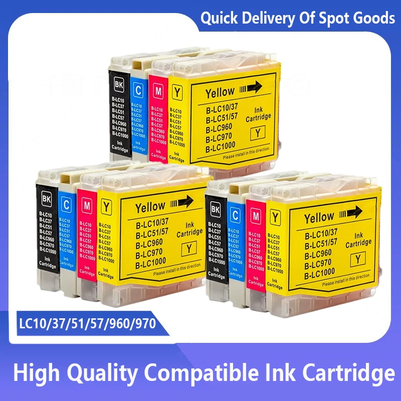 

For Brother LC10 LC37 LC51 LC57 LC960 LC970 LC1000 Compatible ink cartridge for DCP-130C 135C 150C DCP-330C MFC-235C/240C/260C