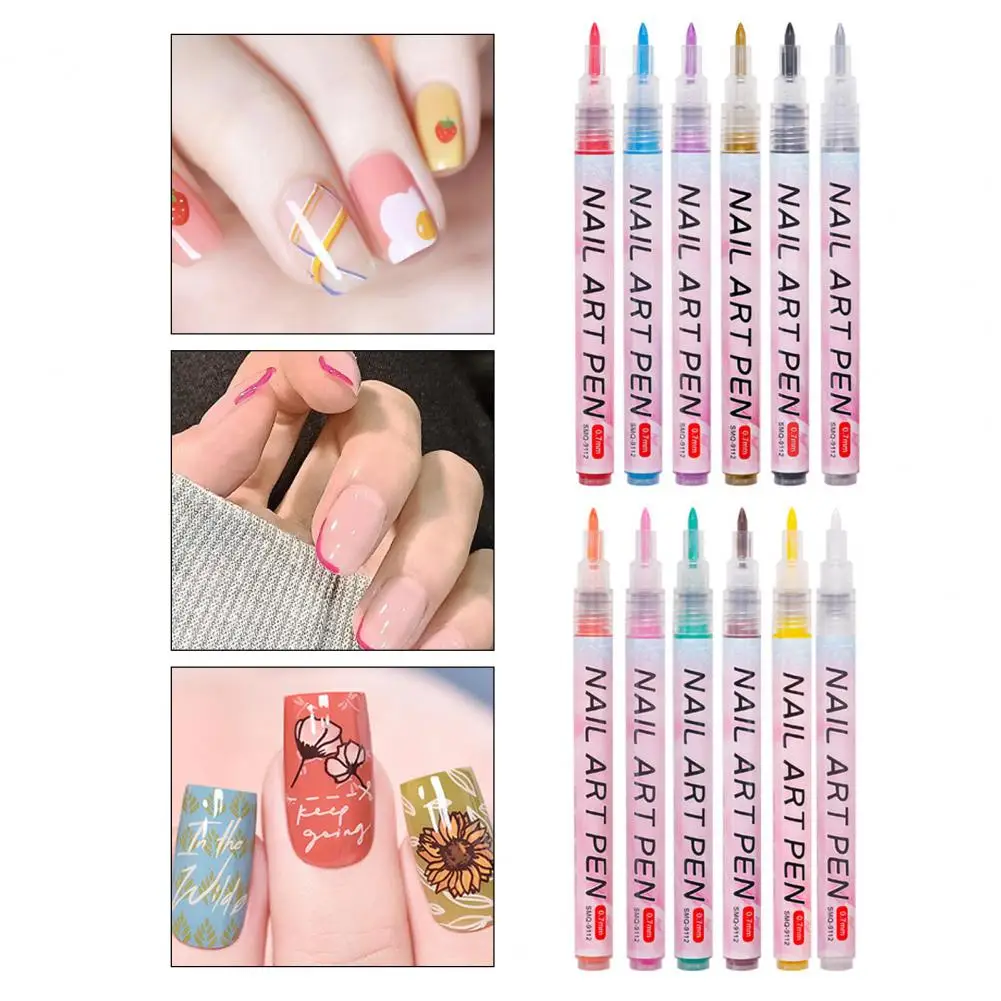 Nail Art Watercolor Pen Universal Colorful Fine Tip Nail Salon Supplies Nail Art Drawing Pen Nail Art Painting Pen 5pcs nail liner manicure painting brush nail pen home salon nail tool