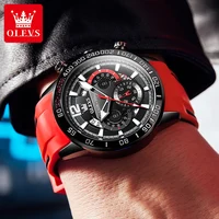 OLEVS 9936 montre pour hommes à Quartz bracelet en silicone étanche montre multifonctionnelle 3