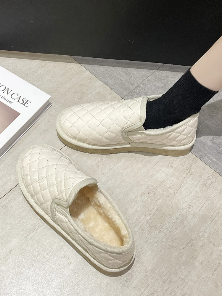 

Shoes Woman Flat Boots Round Toe Winter Footwear Luxury Designer Australia Boots-Women Plush Low 2023 Rubber Fashion Snow Fur