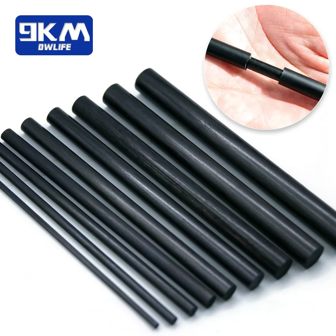 3Pcs Fishing Rod Repair Kit Carbon Fiber Sticks Pole Building Kit