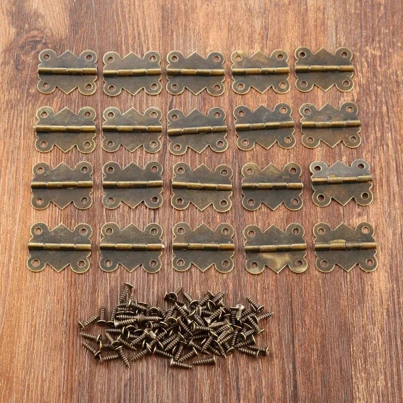 25Set 20*25mm 4 Holes Butterfly Hinges For Cabinet Drawer Jewellery Wood Box Wine Case Furniture