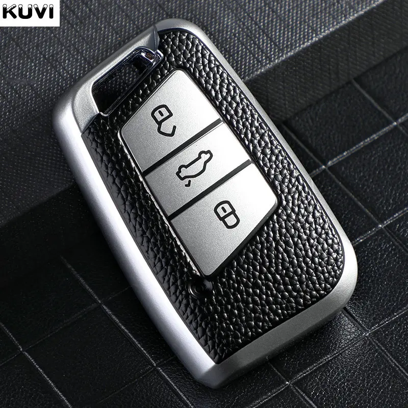 Car Remote Key Case Cover Leather TPU For VW Volkseagen Passat B8 Magotan Skoda Superb A7 Kodiaq Seat