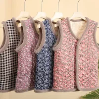 Thiened Warmth Vest Autumn Winter Clothes Floral Embroidery Fce andmother Sle Women's Jaet Coat Long Sve