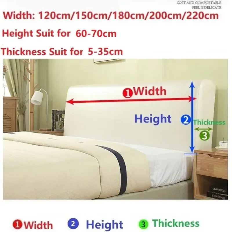방수 인조 가죽 헤드 보드 커버, 탄성 모두 포함된 고품질 침대 옆 보호 먼지 커버