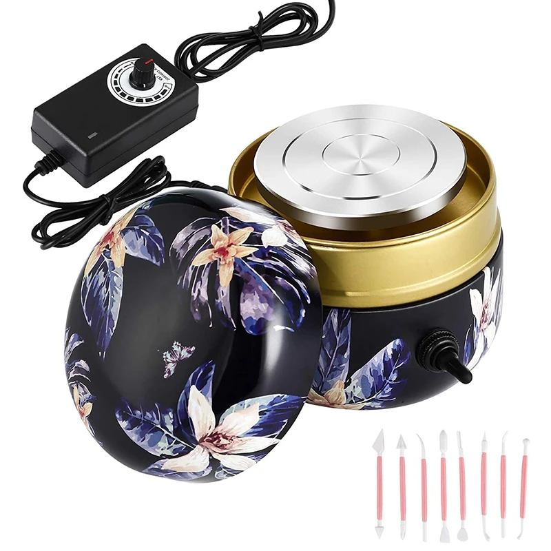 

Mini Pottery Wheel Machine, Small Electric Pottery Forming Machine with Tray for DIY Ceramic Work,EU PLUG