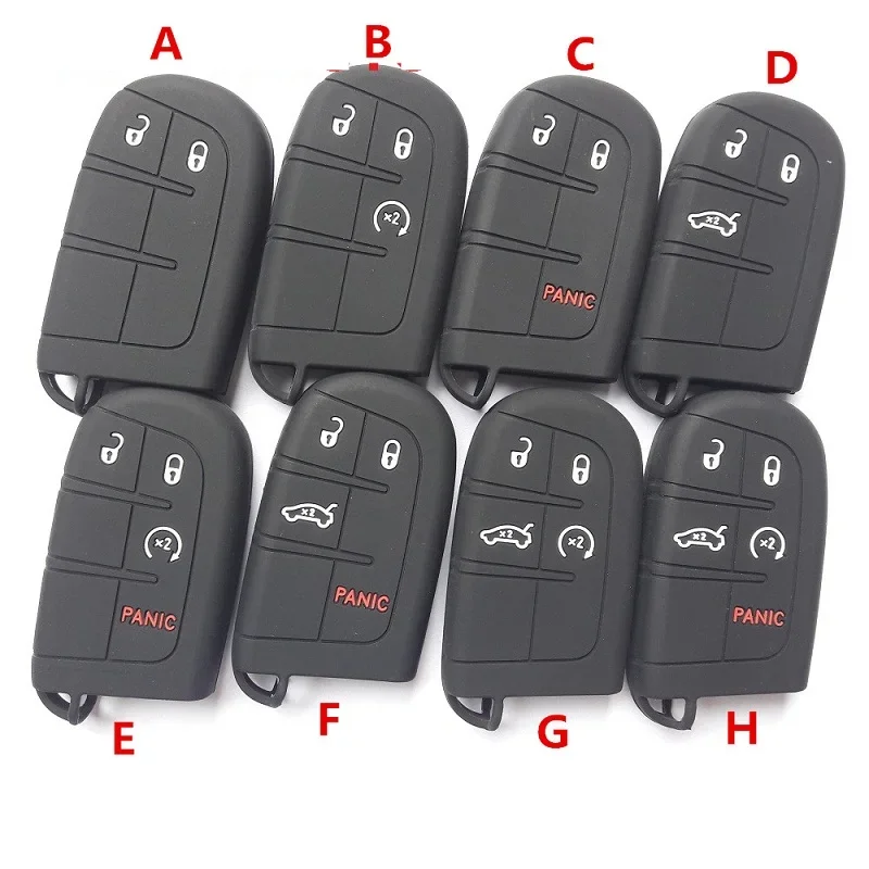 Key Case Key Case Cover Remote Control Case Cover Car Key Silicone Case Fob Remote Holder For Jeep Chrysler Dodge Fiat 500L 50X Toro RAM Cover Smart KEY Protect