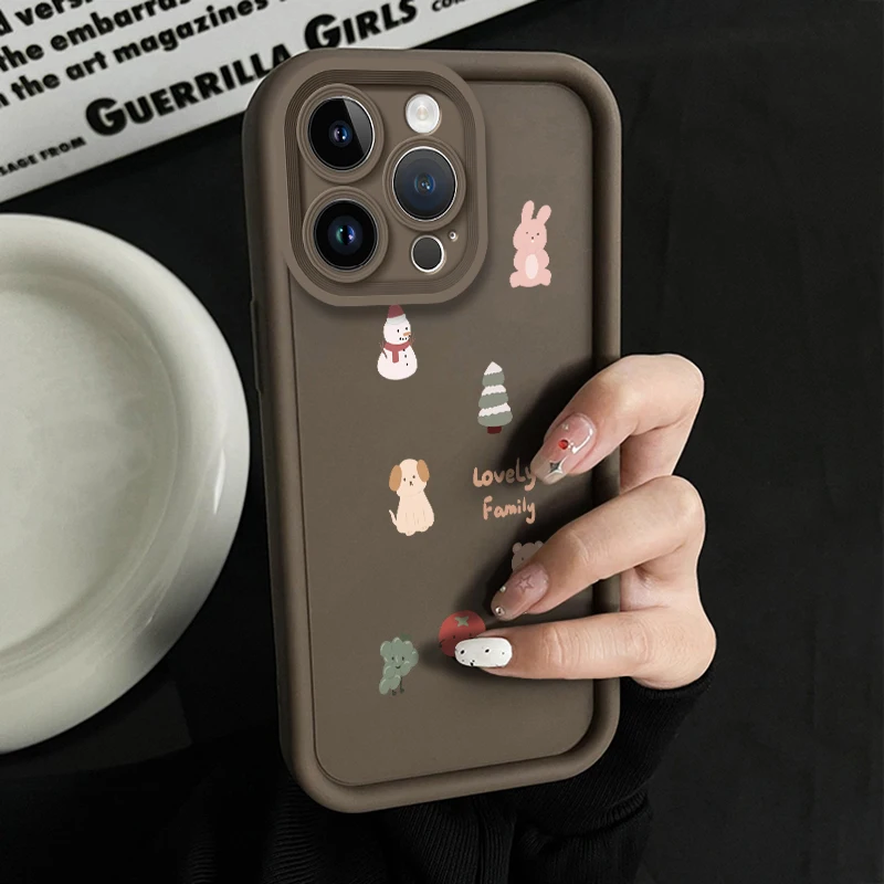 

Case for IPhone 15 Snowman Cartoon Pattern Phone Fundas for Iphone 15 14 13 12 11 Pro Max Xr Xs X 7 6 Plus Cover Shell