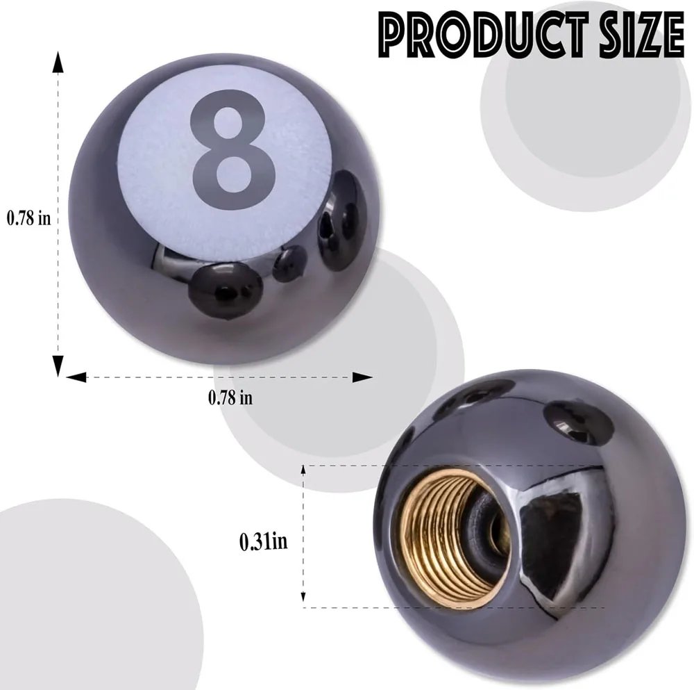 구리 코어 방진 타이어 밸브 스템 커버 풀 8 볼 스타일 타이어 밸브 스템 캡 자동차, SUV, 트럭, 자전거, 오토바이용
